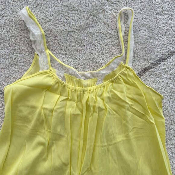 Vintage 60s Hostess Pajama Jumpsuit Bright Yellow Lace Trim Lounge Romper - Picture 6 of 7